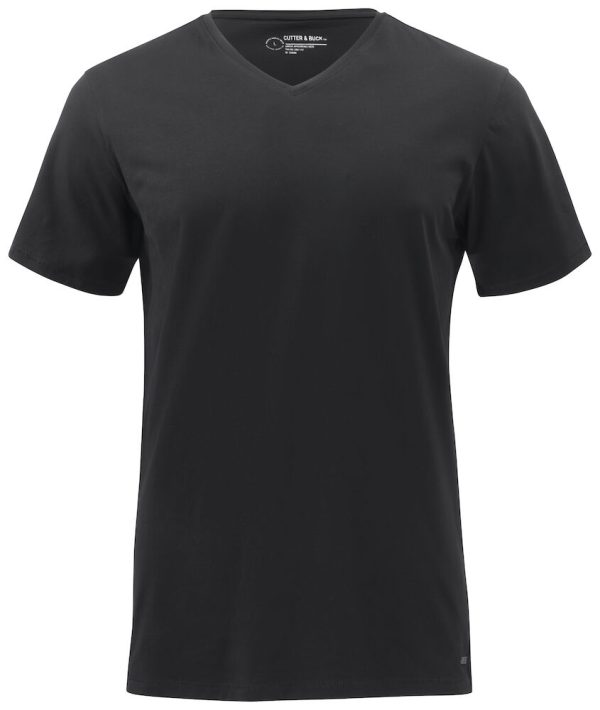 cutter buck manzanita t shirt v neck zwart voorzijde yippenco textiles