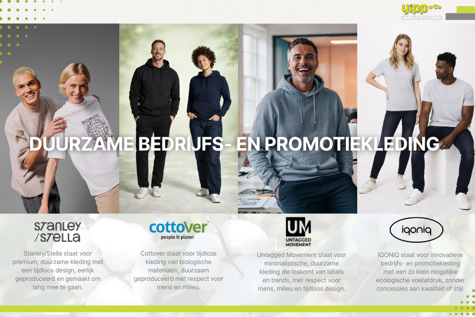 duurzame bedrijfs en promotiekleding leverancier in brabant regio eindhoven Yippenco Textiles